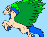 Coloring page Pegasus flying painted bya