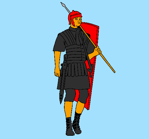 Coloring page Roman soldier painted bybob