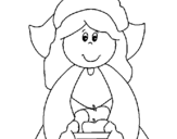 Coloring page Pilgrim girl painted bybunny