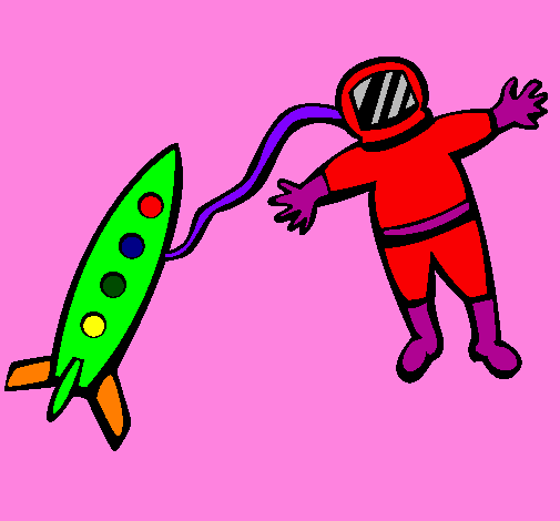 Rocket and astronaut