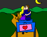 Coloring page Honeymoon painted byll