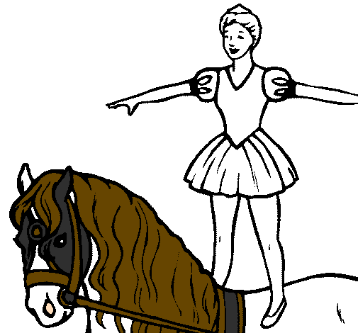 Trapeze artist on a horse