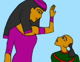 Coloring page Egyptian mother and son painted byIsabelle