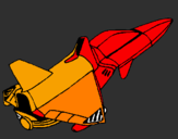 Coloring page Rocket ship painted byethan