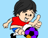 Coloring page Boy playing football painted byhcuyin
