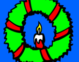 Coloring page Christmas wreath II painted byOliver A