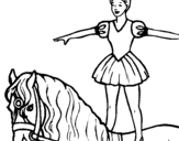 Coloring page Trapeze artist on a horse painted bymaxi