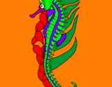 Coloring page Oriental sea horse painted bymario earvin