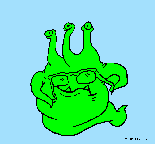 Coloring page Extraterrestrial with glasses painted bymax