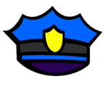 Coloring page Police cap painted bylogan