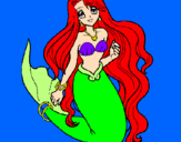 Coloring page Little mermaid painted byXenia