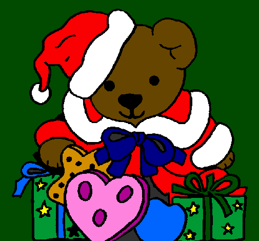Little bear with Christmas hat