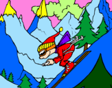 Coloring page Skier painted bymariana andreu