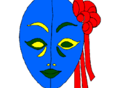 Coloring page Italian mask painted bysarah davis