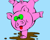 Coloring page Piglet playing painted bysarah