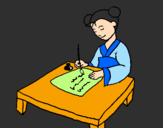 Coloring page Chinese calligraphy painted byMarga