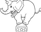 Coloring page Elephant balancing on a ball painted bySusie