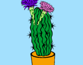 Coloring page Cactus with flowers painted byCandie