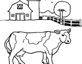 Coloring page Cow out to pasture painted bycow
