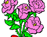 Coloring page Bunch of roses painted byCHLOE