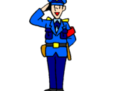 Coloring page Police officer waving painted byviki