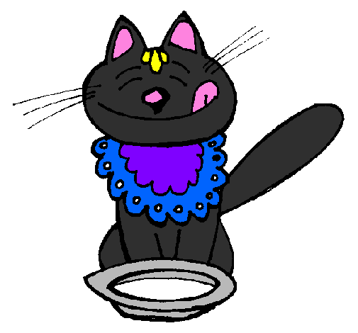 Coloring page Cat eating painted bydavianna2001