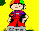 Coloring page Little boy 3 painted byAGUSI TN