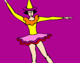 Coloring page Trapeze artist painted byyeisla