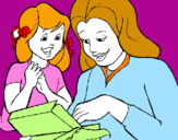 Coloring page Mother and daughter painted byShianne