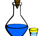 Coloring page Carafe and glass painted bykeoma