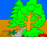 Coloring page Forest painted byvalentina