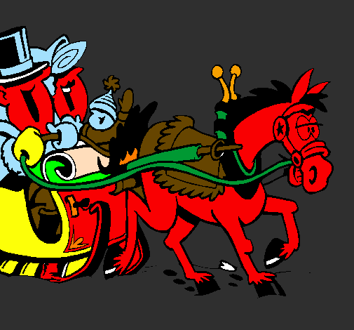 Horse pulling a sleigh