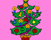 Coloring page Christmas tree with candles painted bymimi