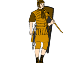 Coloring page Roman soldier painted byHudson