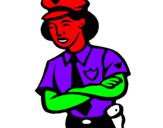 Coloring page Police woman painted byrtfgth ujh