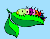 Coloring page Caterpillar on leaf painted byMafalda