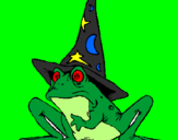 Coloring page Magician turned into a frog painted by julia