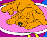 Coloring page Sleeping dog painted byangela