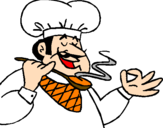 Coloring page Chef tasting painted byantonette