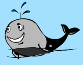 Coloring page Happy whale painted byjohn