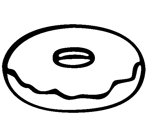 doughnut clipart black and white