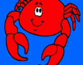 Coloring page Happy crab painted bylala