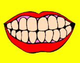 Coloring page Mouth and teeth painted byPZ
