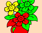 Coloring page Vase of flowers painted bylevi