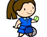 Coloring page Female tennis player painted bysara