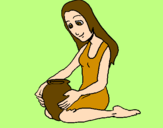 Coloring page Woman and urn painted byTIA
