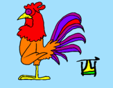 Coloring page Rooster painted byJonas