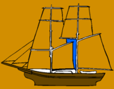 Coloring page Sailing boat painted bybenjah