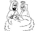 Coloring page Nativity painted byyuan