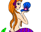 Coloring page Mermaid and pearl painted byhaley